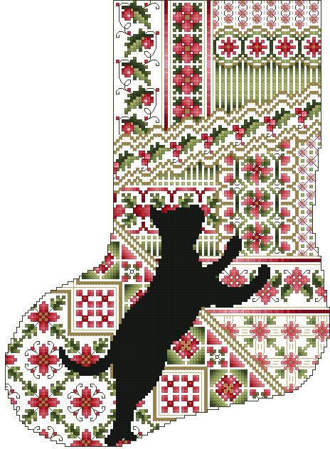 (image for) Cats And Stockings Poinsettia